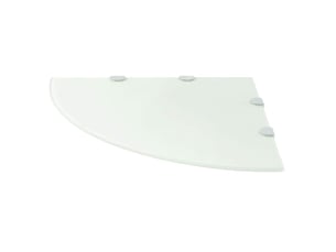 Étagère d'angle murale, étagère de coin avec supports chromés verre blanc 45 x 45 cm cf41420
