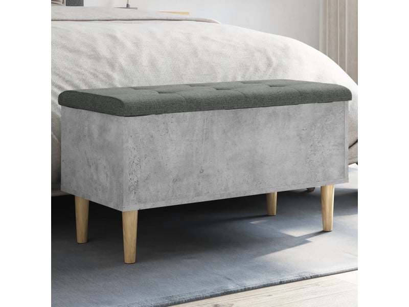  Banc chambre, banc de rangement gris béton 82x42x46 cm bois d'ingénierie  - Conforama B