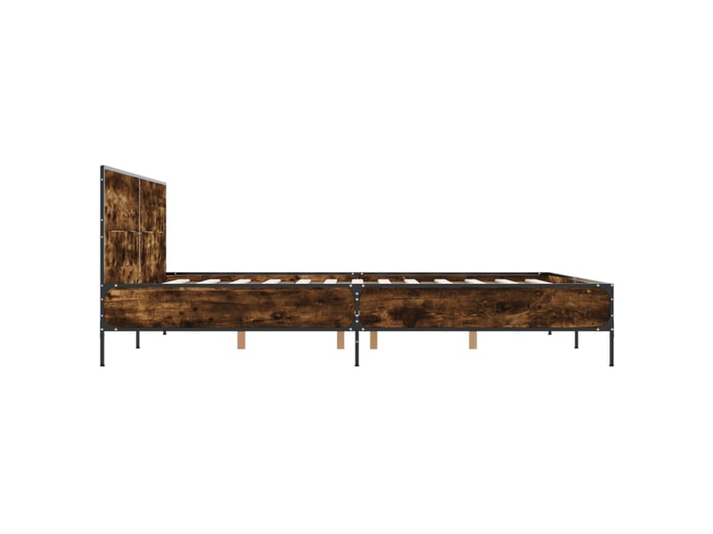  Lit double- lit adulte -  cadre de lit sans matelas chêne fumé 120x200 cm  - Conforama D