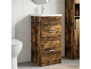Meuble de salle de bain avec évier chêne fumé 42x40x84.5 cm shl2431