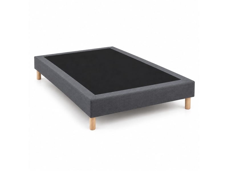  Sommier tapissier déco 140x190 cm gris - hauteur 30 cm - pieds inclus  - Conforama A