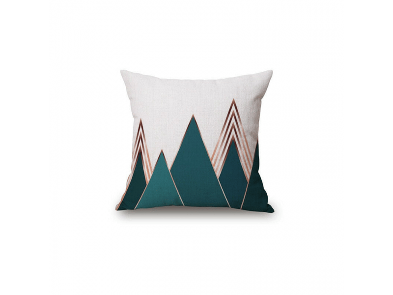  Housse de coussin - pièces housses de coussin 45 x 45 cm, taie d'oreiller décorative carrée housse de coussin de canapé triangle bleu imprimé motif géométrique coton lin  - Conforama C