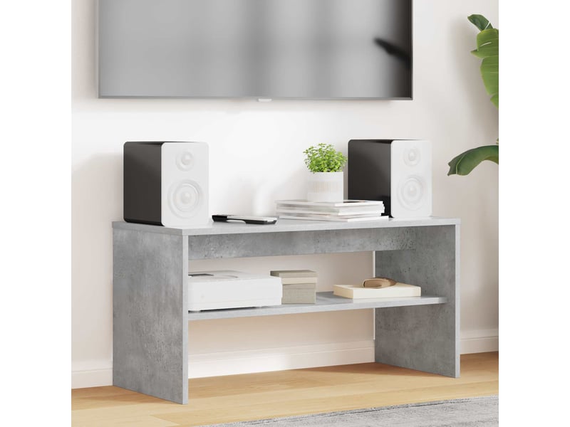  Meuble tv - banc tv - meuble de rangement 80 x 35 x 40 cm gris béton bois d'ingénierie  - Conforama B
