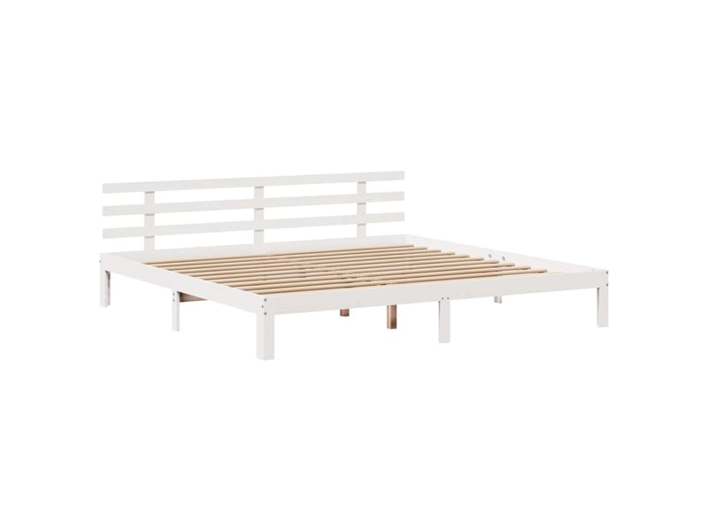 Lit double- lit adulte - cadre de lit avec tête de lit sans matelas blanc 180x200 cm - Conforama D