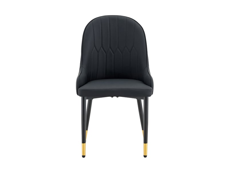  Lot de 2 chaises de salle à manger,47,3x44x91 cm,similicuir,noir  - Conforama D