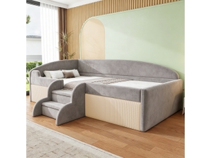 Lit simple 90x190 cm <strong></strong> <strong>evarich</strong> coloris gris