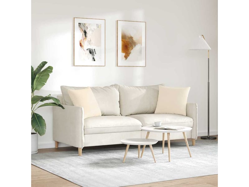 Lot de 2 coussins de canapé, coussins décoratifs tissu beige 45 x 45 cm cf58753 - Conforama D