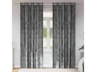 Lot de 2 rideaux en velours, rideaux de fenêtre gris 245 x 140 cm velours cf44206