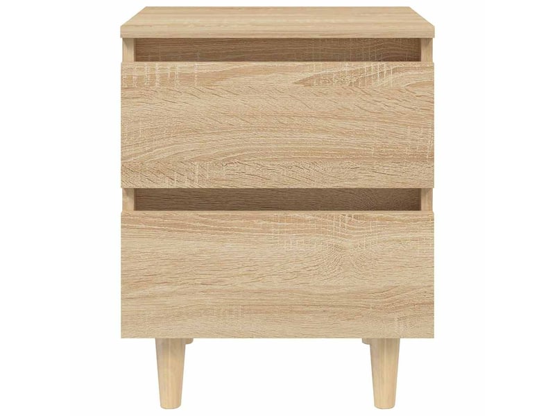  Lot de 2 tables de chevet - cabinet de chevet - table de nuit pieds en pin chêne sonoma 40x35x50 cm  - Conforama C
