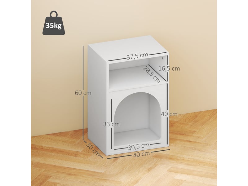  Lot de 2 tables de chevet, table de nuit avec compartiments ouverts, design arqué, 40 x 30 x 60 cm, blanc  - Conforama E