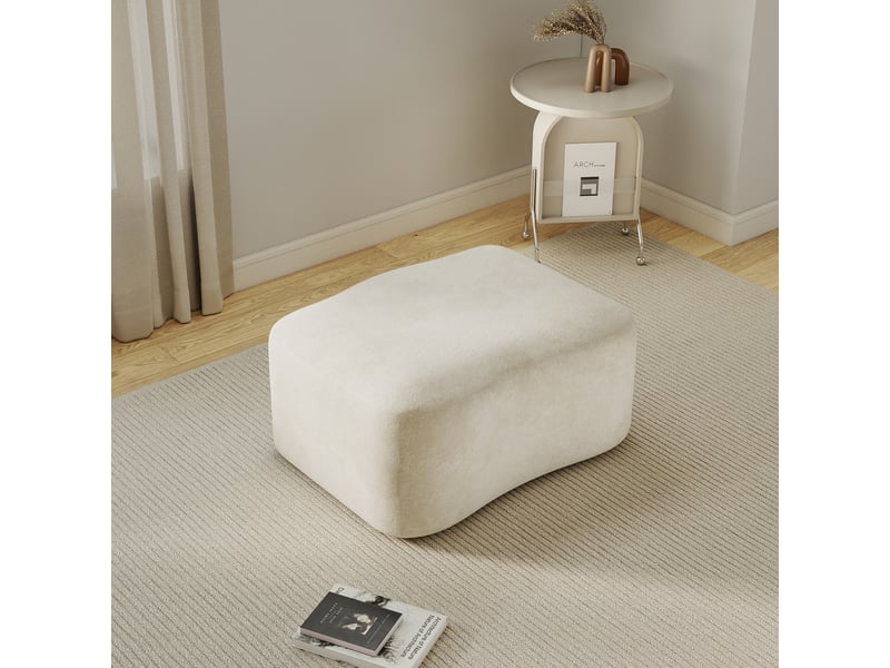  Ottoman velours - beige SF20250068002 - Conforama D