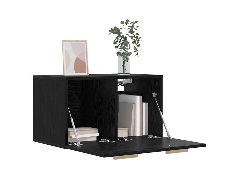  Meuble mural, meuble de rangement salon chêne noir 60 x 36,5 x 35 cm bois d'ingénierie  - Conforama C
