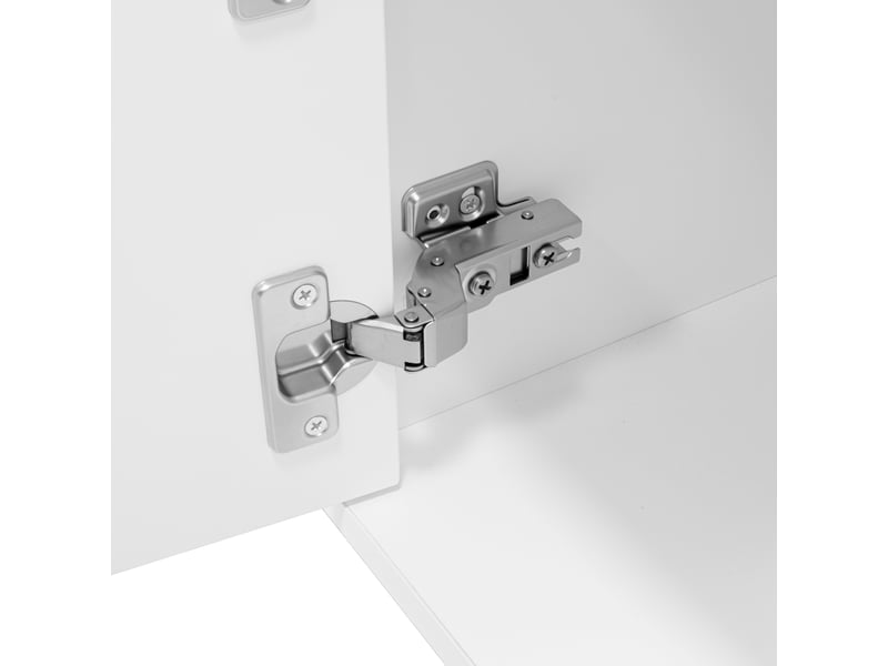  Meuble tv blanc 170 cm finition blanc brillant - suspendu ou sur pied 3 portes 2 tiroirs  - Conforama W