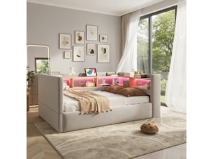 Lit coffre 90x190 cm <strong></strong> <strong></strong> coloris gris