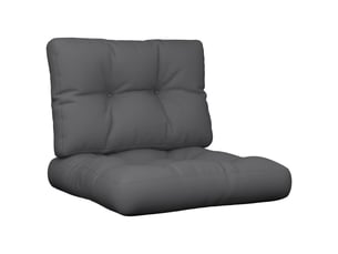 Lot de 2 coussins de palette, coussins de canapé anthracite tissu cf59484