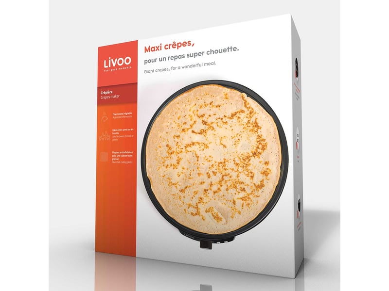  Livoo - crêpière antiadhésive 1000w 30cm  dop196 -  - Conforama D