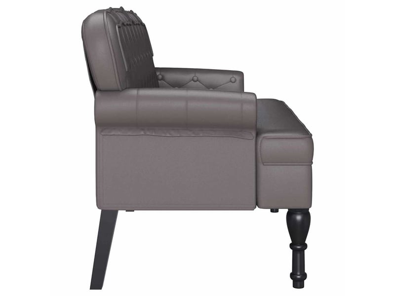  Banc chesterfield, canapé 2 places gris 119,5x64,5x75 cm cuir synthétique  - Conforama E