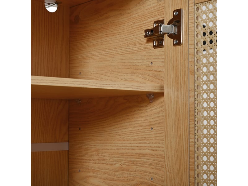  Meuble d’entrée - 95,5x35x80,5 cm - rangements, coussins inclus, 1 tiroir - rotin - naturel Bubbly - Conforama E