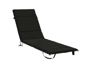 Coussin de transat, coussin pour bain de soleil gemert 100 % polyester noir 200 x 50 x 3 cm cf56177