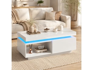 Table basse rectangulaire coloris blanc LPOSPI - 50 cmx100 cm
