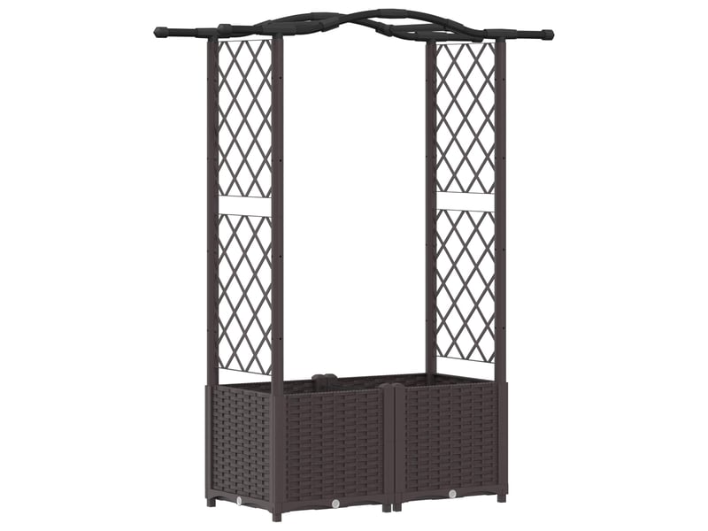 Jardinière - lit élevé avec treillis et toit marron 125 x 40 x 138 cm pp - Conforama A