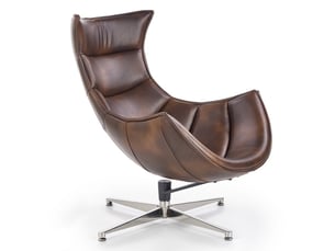 Fauteuil fixe pivotant <strong>MSO</strong> <strong></strong> 100% Cuir marron