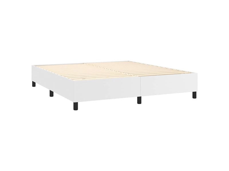  Lit double- lit adulte -  cadre de lit à lattes blanc 180x200 cm similicuir  - Conforama C