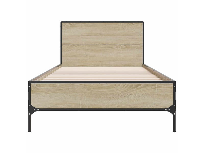  Lit simple- lit adulte -  cadre de lit avec tête de lit chêne sonoma 80 x 200 cm  - Conforama C