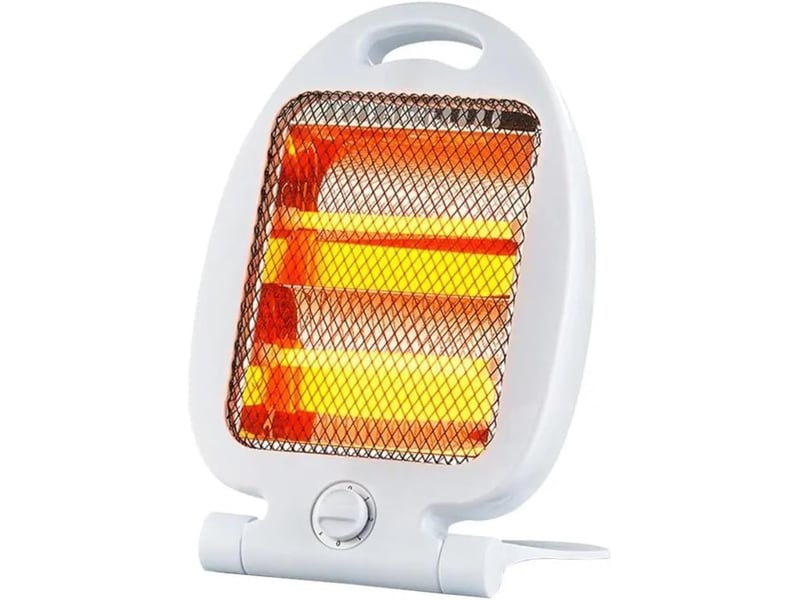  Petit chauffage d'appoint portable, chauffage soufflant d'intérieur, modèle de bureau à économie d'énergie, blanc  - Conforama A