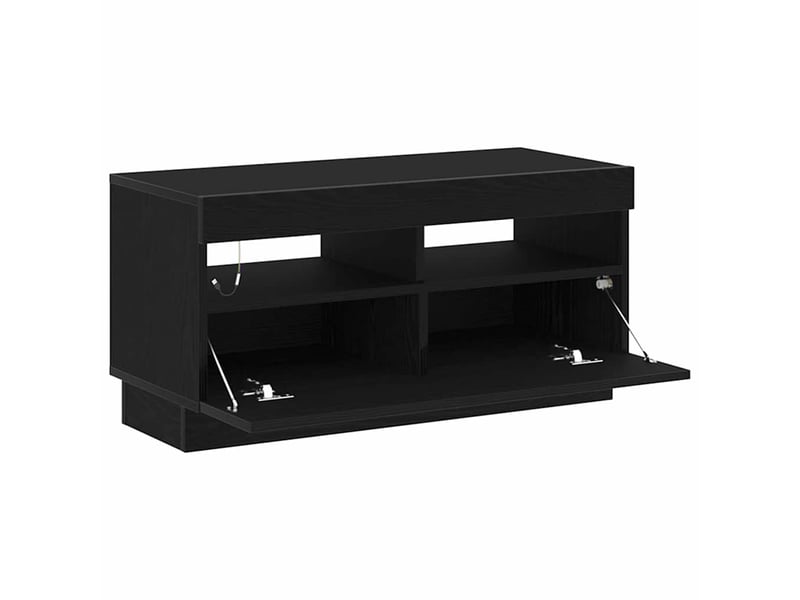 Meuble tv - banc tv - meuble de rangement 80 x 35 x 40 cm chêne noir bois d'ingénierie - Conforama E