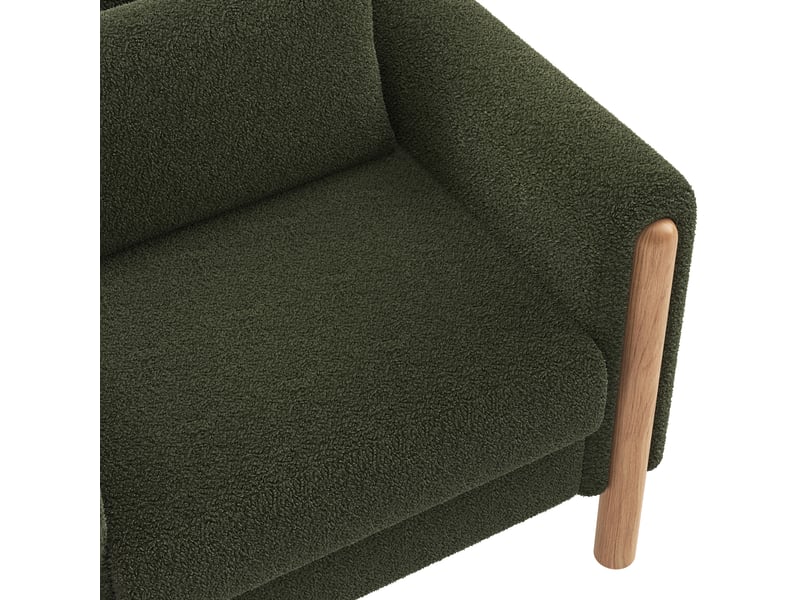Fauteuil 1 place 87*83*88.5cm en tissu teddy vert chicfurn - Conforama E