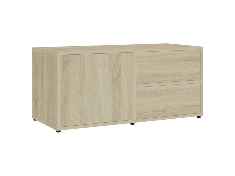  Meuble tv - banc tv - meuble de rangement chêne sonoma 80x34x36 cm bois d'ingénierie  - Conforama A