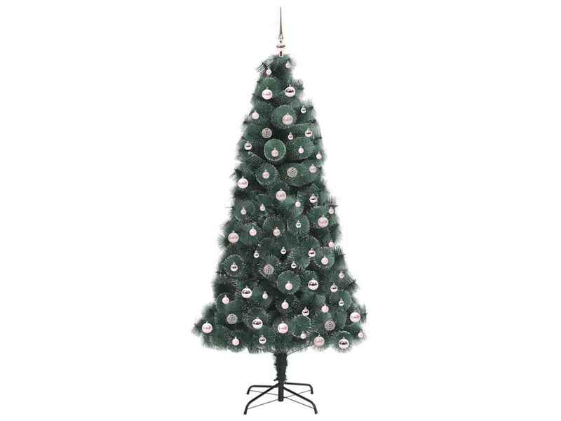 Sapin de noël - arbre de noël artificiel pré-éclairé avec ensemble de boules  - Conforama D