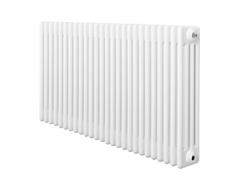 Radiateur traditionnel à 4 colonnes 600 x 1010 mm en acier carbone blanc chauffage central horizontale monté sur mur [brosse de nettoyage & supports 40784 - Conforama B