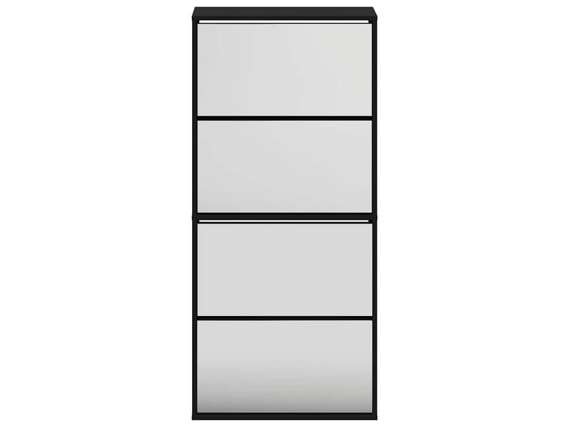  Meuble à chaussure | armoire à chaussures avec miroir à 4 niveaux noir 63x17x134 cm  - Conforama E