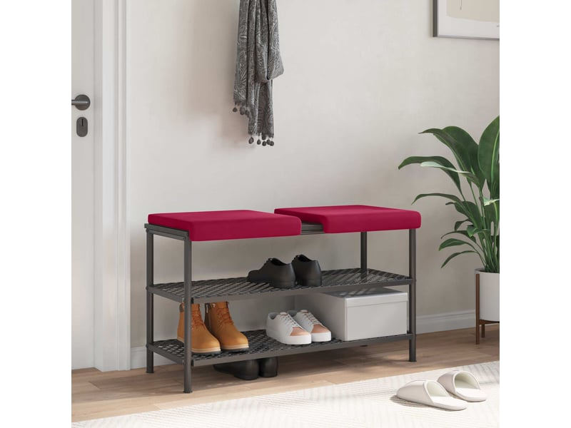  Lot de 2 coussins de banc, coussins d'assise, coussins pour chaisecanapé velours bordeaux profondeur 35 cm cf52523  - Conforama B