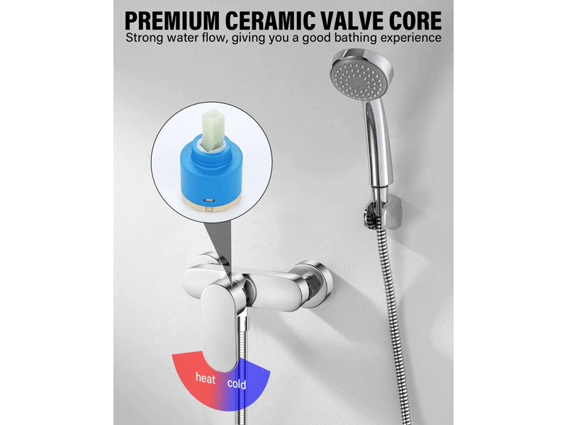  Robinet de douche, robinet de douche mural à levier unique avec cartouche de valve en céramique, robinet de douche avec sortie g 12  - Conforama E