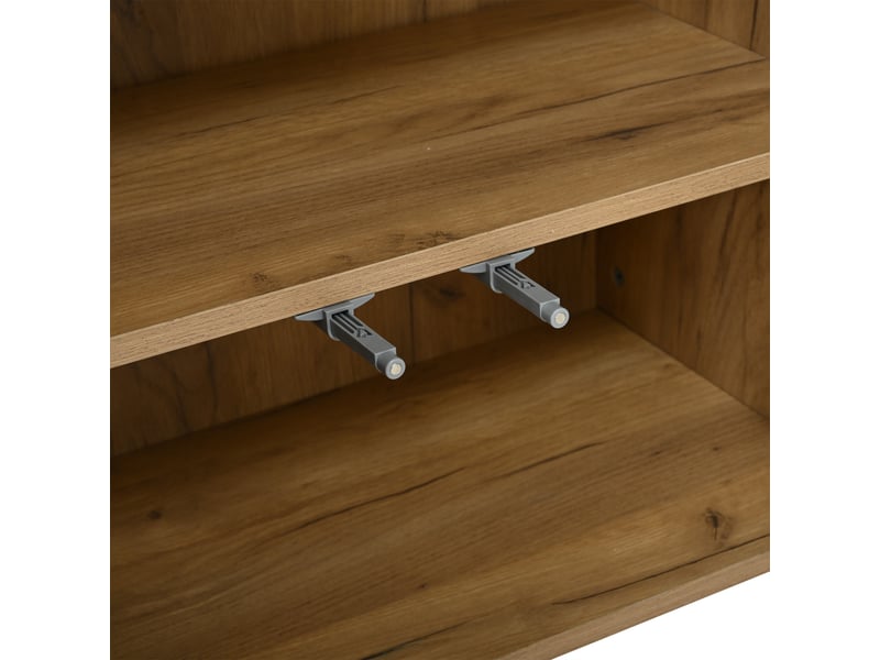  Buffet moderne 140 cm noir et bois en mdf, 4 portes, 2 tiroirs et étagères réglables, faible profondeur 35 cm  - Conforama W