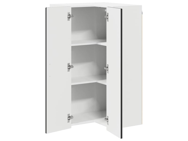 Meuble mural de cuisine, armoire d'angle cuisine porto noir 57x57x100cm - Conforama E