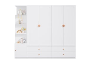 Armoire  coulissante  4 tiroir(s) <strong></strong> <strong>OPULERANE TRADING LTD</strong> coloris blanc largeur 225 cm