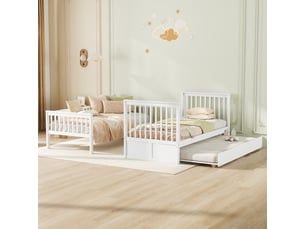 Lit superposé 90x200 cm <strong>HAUSS SPOLE</strong> <strong></strong> coloris blanc
