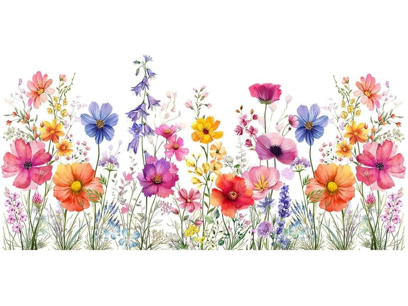 Décalcomanie de fenêtre 30x60cm, fleurs sauvages printempsété – adhérence statique double face, décor floral pour portes et fenêtres-style 2  - Conforama A