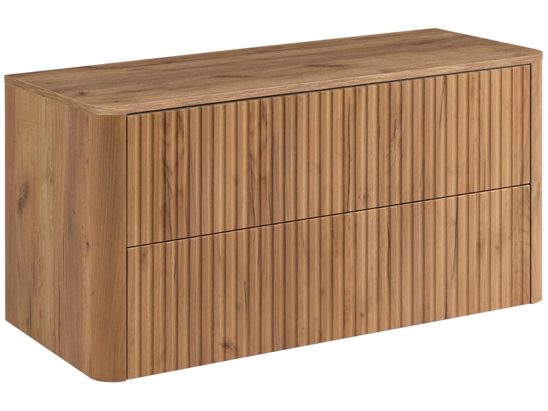  Plan de travail linea 100 cm chêne craft d'or pour meuble de salle de bain avec angles arrondis  - Conforama R