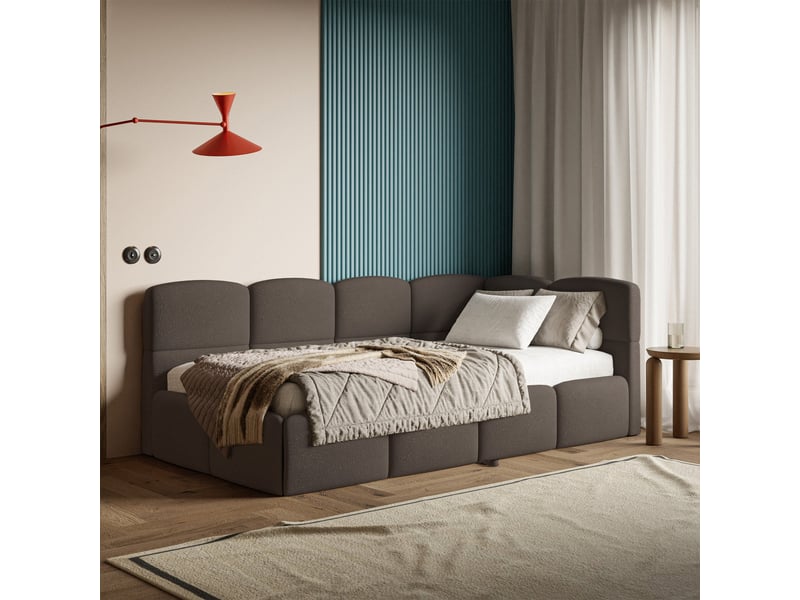  Selsey cloudy - lit rembourré - 170x185 cm - chenille marron - côté droit Cloudy - Conforama C
