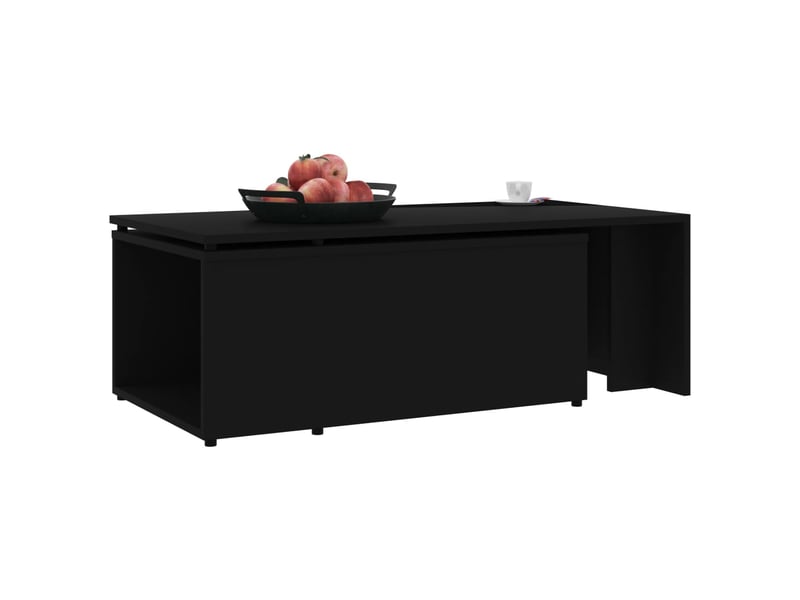  Table basse rectangulaire | table de salon noir 150x50x35 cm bois d'ingénierie  - Conforama D