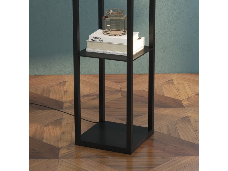 Lampadaire 26x26x160 cm e27 mdf noir  - Conforama D