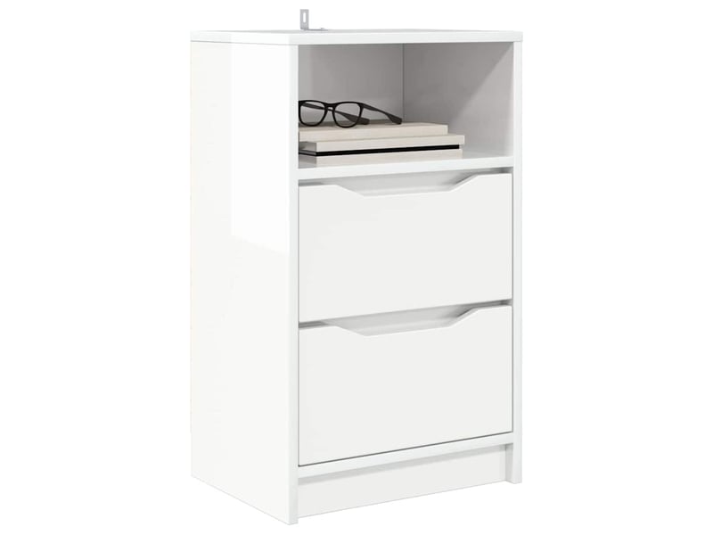 Tables de chevet 2 pièces blanc brillant 40 x 30 x 467 cm - Conforama C