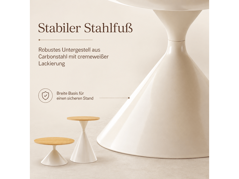  Table basse ronde ensembles mdf bois et métal blanc ø70 cm  - Conforama E