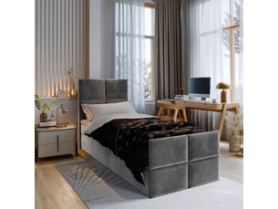 Lit avec rangement 80x200 cm <strong>MASSENO</strong> <strong></strong> coloris gris
