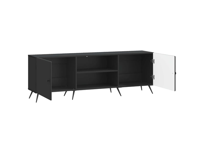  Meuble tv - banc tv - meuble de rangement 150 x 31 x 50 cm noir bois d'ingénierie  - Conforama E